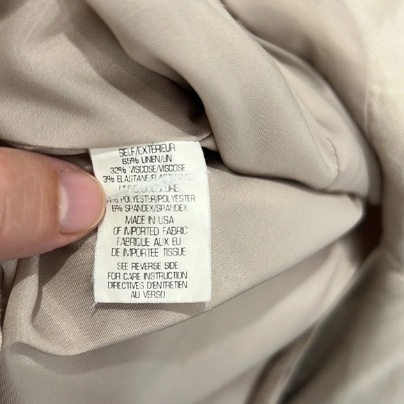 Theory Cap Sleeve Tan Linen Pencil Midi Dress, with pockets side zipper Size 2 - Picture 10 of 10